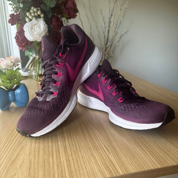 NIKE AIR ZOOM PEGASUS 34 Port Wine Size 9 Purple Sneakers Athleisure Gorpcore - Picture 12 of 12